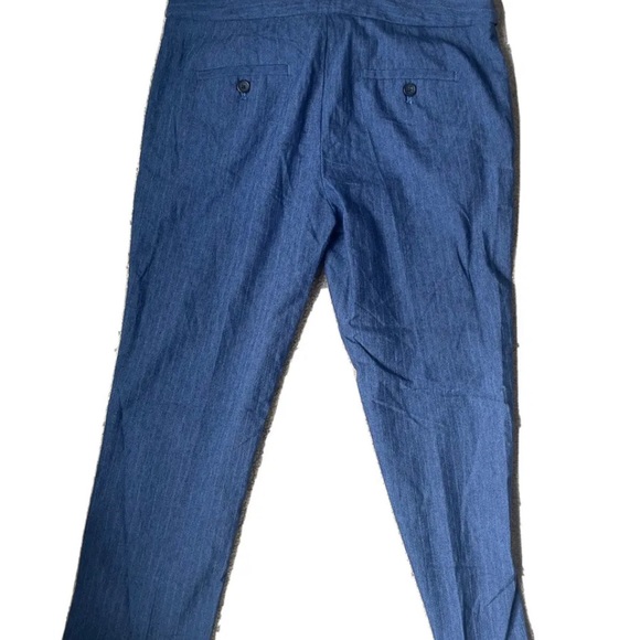 Women’s Size 6P Blue Avery Tie Waist Striped Dress Pants - Banana Republic - Picture 2 of 3